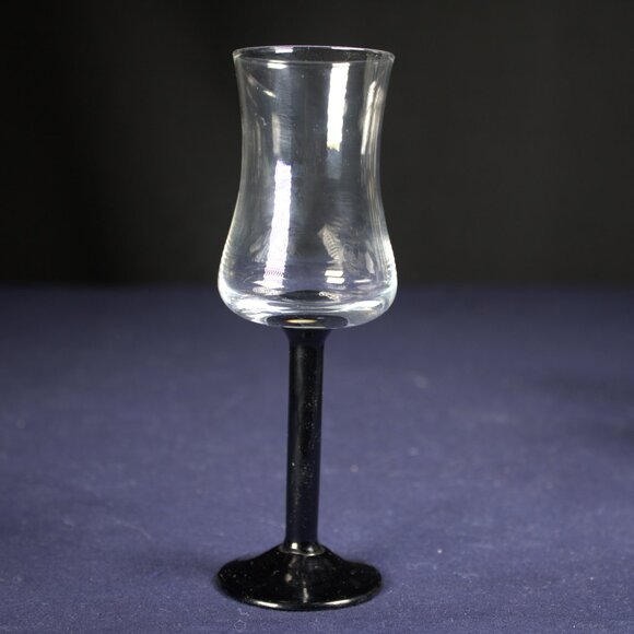 Six Black Stemmed Apertif/Liqueur Stemware by Martell Von Pok - Picture 2 of 4